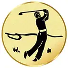 Gold Golf Swing Medal Centre 25mm