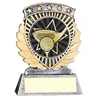 Pewter Gold 5-Star Golf Tee Trophy 115mm