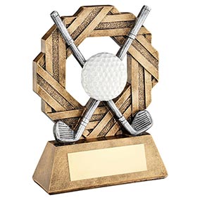 Gold Ring Crossed Clubs Trophy 22cm