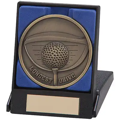 Links Longest Drive Medal In Box 70mm
