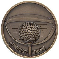 Links Series Longest Drive Golf Medal Gold 70mm