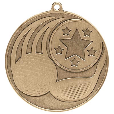 Iconic Golf Medal Gold 55mm