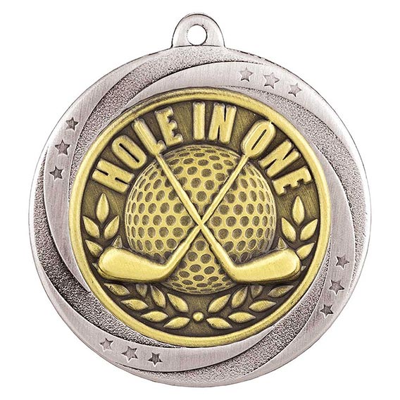 Supoerstar Golf Hole in One Silver Medal 60mm