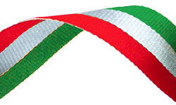 Red, White & Green Medal Ribbon 63p