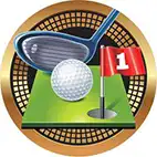 Golf foil medal centre 25mm