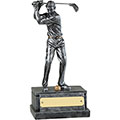Silver Swinging Golf Figure 20cm
