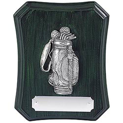 Silver Resin Golf Bag Plaque 12cm