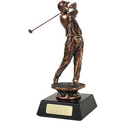 Bronze Plated Golf Figure 34cm