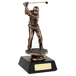 Bronze Plated Golf Figure 28cm
