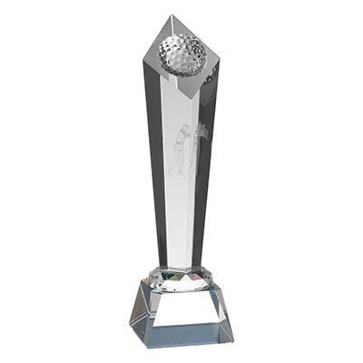 9.5in Laser Golfer Crystal Award