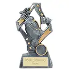 Silver Golf Bag Flag Ball Award 17cm