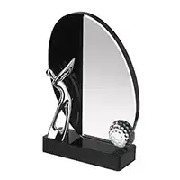 6in Clear and Black Crystal Golf Award