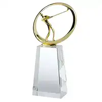 25cm Gold Figure Crystal Golf Award