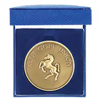 Antique gold custom golf medal