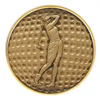 Gold ladies golf Medal 61mm