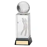 Sterling Crystal Golf Ball Award 145mm