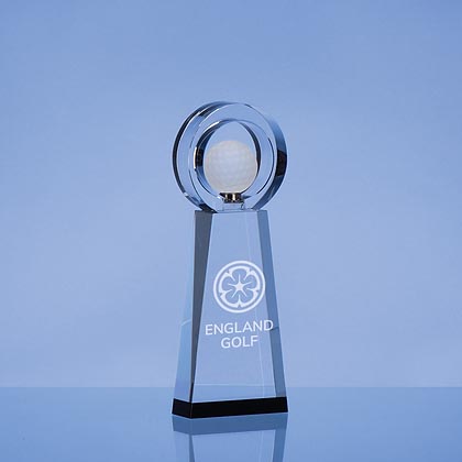 Large Crystal Golf Award 28cm