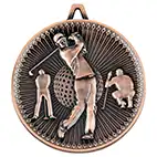 Bronze Mens Golf Scene Medals 2 inch