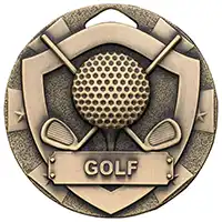 Mini Shield Bronze Golf Medal 50mm