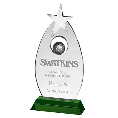 10in Crystal Golf Star Award