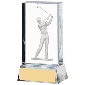 3D Golf Male Glass Award 10cm