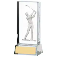 3D Golf Male Glass Award 12cm