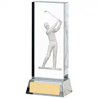 3D Golf Male Glass Award 14cm