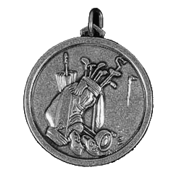 Silver Golf Bag Medal 38mm