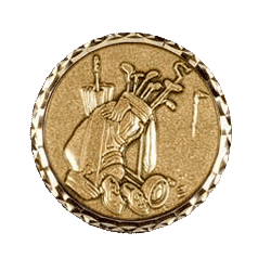 Gold Golf Bag Medal 60mm