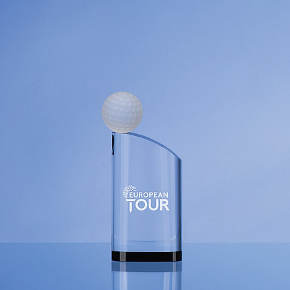 Large Sloped Crystal Golf Award 24.5cm