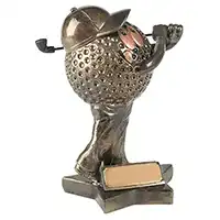 Gold Golf Ball Man 6in