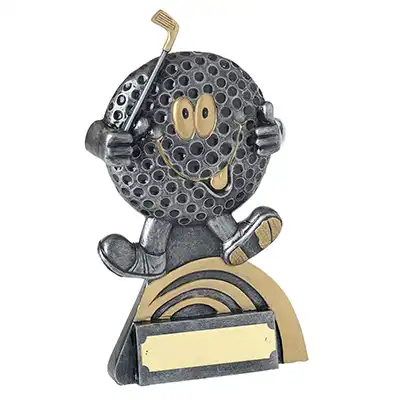 Silver Golf Ball Man 15cm