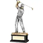Silver Gold Male Golf Swing Figure 14in