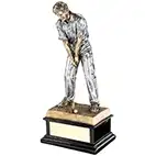 Silver Gold Male Tee Off Figure 12in