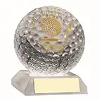 Glass Longest Drive Golf Ball Award 10cm