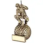 Gold Male Golf Swing Figure 9in