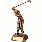 Gold Male Golf Swing Figure 6in