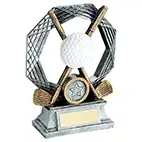Silver Ring Crossed Clubs Trophy 18cm
