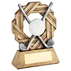 Gold Ring Crossed Clubs Trophy 22cm