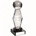NTP 3D Glass Golf Ball Trophy 18cm
