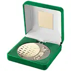 Golf Swing Matt Silver Gold Medal 50mm Cased