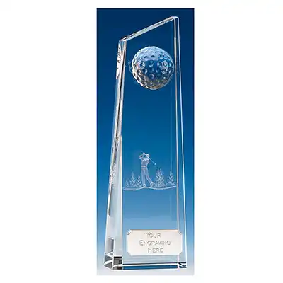 Kenmore Crystal Golf Trophy 22cm *