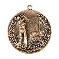 68mm Bronze Golfer Medal