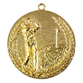 68mm Gold Golfer Medal