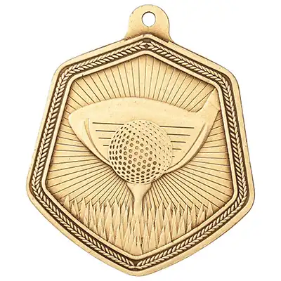 Falcon Golf Medal Gold 65mm