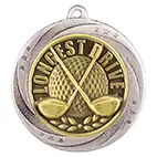 Supoerstar Golf Longest Drive Silver Medal 60mm