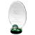 Glass Oval Clear Green Golf Trophy 23cm - view 3