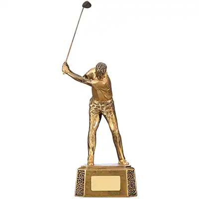Gold Driving Golf Figure 23cm