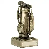 Gold Resin Golf Bag Trophy 15cm