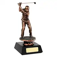 Bronze Plated Golf Figure 28cm